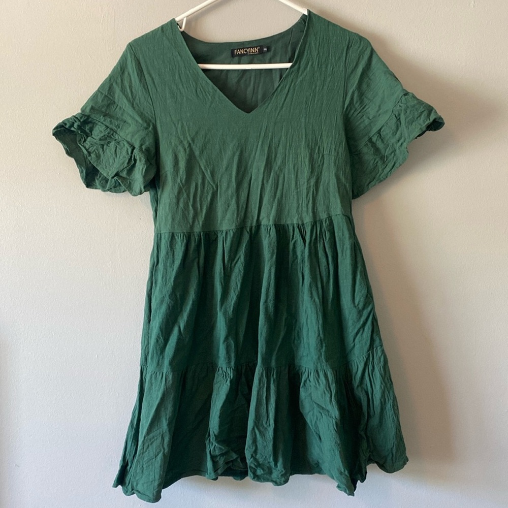 Casual Babydoll Mini Dress Ruffle Sleeve